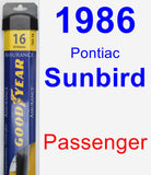 Passenger Wiper Blade for 1986 Pontiac Sunbird - Assurance