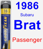 Passenger Wiper Blade for 1986 Subaru Brat - Assurance