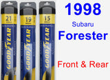 Front & Rear Wiper Blade Pack for 1998 Subaru Forester - Assurance