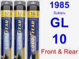 Front & Rear Wiper Blade Pack for 1985 Subaru GL-10 - Assurance