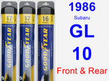 Front & Rear Wiper Blade Pack for 1986 Subaru GL-10 - Assurance