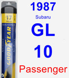 Passenger Wiper Blade for 1987 Subaru GL-10 - Assurance