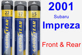 Front & Rear Wiper Blade Pack for 2001 Subaru Impreza - Assurance