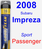 Passenger Wiper Blade for 2008 Subaru Impreza - Assurance