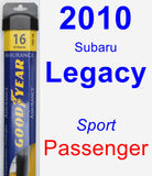 Passenger Wiper Blade for 2010 Subaru Legacy - Assurance