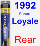 Rear Wiper Blade for 1992 Subaru Loyale - Assurance