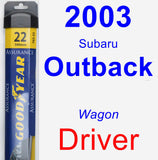 Driver Wiper Blade for 2003 Subaru Outback - Assurance