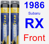 Front Wiper Blade Pack for 1986 Subaru RX - Assurance