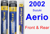 Front & Rear Wiper Blade Pack for 2002 Suzuki Aerio - Assurance