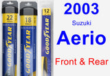 Front & Rear Wiper Blade Pack for 2003 Suzuki Aerio - Assurance