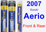 Front & Rear Wiper Blade Pack for 2007 Suzuki Aerio - Assurance