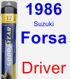 Driver Wiper Blade for 1986 Suzuki Forsa - Assurance