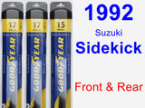 Front & Rear Wiper Blade Pack for 1992 Suzuki Sidekick - Assurance