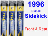 Front & Rear Wiper Blade Pack for 1996 Suzuki Sidekick - Assurance