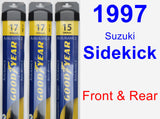 Front & Rear Wiper Blade Pack for 1997 Suzuki Sidekick - Assurance