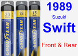 Front & Rear Wiper Blade Pack for 1989 Suzuki Swift - Assurance