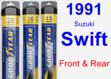 Front & Rear Wiper Blade Pack for 1991 Suzuki Swift - Assurance