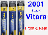 Front & Rear Wiper Blade Pack for 2001 Suzuki Vitara - Assurance