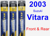 Front & Rear Wiper Blade Pack for 2003 Suzuki Vitara - Assurance