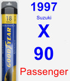 Passenger Wiper Blade for 1997 Suzuki X-90 - Assurance