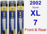 Front & Rear Wiper Blade Pack for 2002 Suzuki XL-7 - Assurance