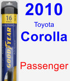 Passenger Wiper Blade for 2010 Toyota Corolla - Assurance