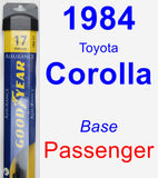 Passenger Wiper Blade for 1984 Toyota Corolla - Assurance