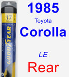 Rear Wiper Blade for 1985 Toyota Corolla - Assurance