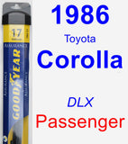 Passenger Wiper Blade for 1986 Toyota Corolla - Assurance