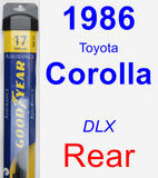 Rear Wiper Blade for 1986 Toyota Corolla - Assurance