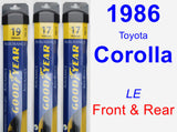 Front & Rear Wiper Blade Pack for 1986 Toyota Corolla - Assurance