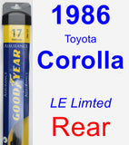 Rear Wiper Blade for 1986 Toyota Corolla - Assurance