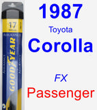 Passenger Wiper Blade for 1987 Toyota Corolla - Assurance