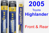 Front & Rear Wiper Blade Pack for 2005 Toyota Highlander - Assurance