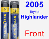 Front Wiper Blade Pack for 2005 Toyota Highlander - Assurance