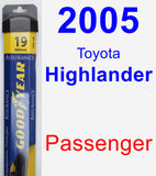 Passenger Wiper Blade for 2005 Toyota Highlander - Assurance