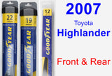 Front & Rear Wiper Blade Pack for 2007 Toyota Highlander - Assurance