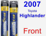 Front Wiper Blade Pack for 2007 Toyota Highlander - Assurance