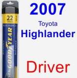 Driver Wiper Blade for 2007 Toyota Highlander - Assurance