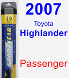 Passenger Wiper Blade for 2007 Toyota Highlander - Assurance