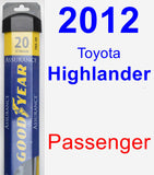 Passenger Wiper Blade for 2012 Toyota Highlander - Assurance