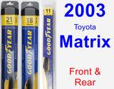 Front & Rear Wiper Blade Pack for 2003 Toyota Matrix - Assurance