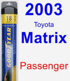 Passenger Wiper Blade for 2003 Toyota Matrix - Assurance