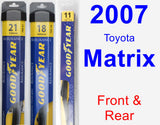 Front & Rear Wiper Blade Pack for 2007 Toyota Matrix - Assurance