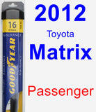 Passenger Wiper Blade for 2012 Toyota Matrix - Assurance