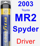 Driver Wiper Blade for 2003 Toyota MR2 Spyder - Assurance