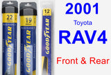 Front & Rear Wiper Blade Pack for 2001 Toyota RAV4 - Assurance