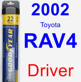 Driver Wiper Blade for 2002 Toyota RAV4 - Assurance