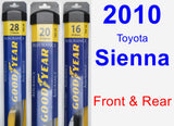 Front & Rear Wiper Blade Pack for 2010 Toyota Sienna - Assurance