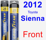 Front Wiper Blade Pack for 2012 Toyota Sienna - Assurance